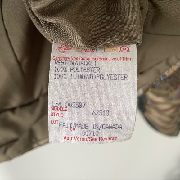 Vintage Joseph Ribkoff Green Short Jacket Coat Floral Embroidered Sequin Size 12 - Picture 10 of 10